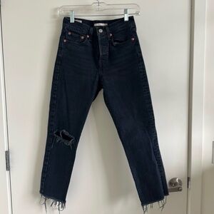 Levi’s - Wedgie, Distressed Black Jeans, 24